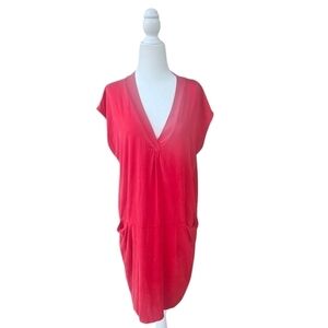 Dolan Left Coast T shirt‎ pull over cap sleeve casual Red midi Dress Size Medium